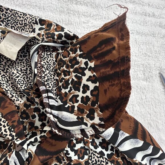 S.G. Sport Collection Vintage Animal Print Button-Up Shirt Womens Small Brown - Picture 5 of 9